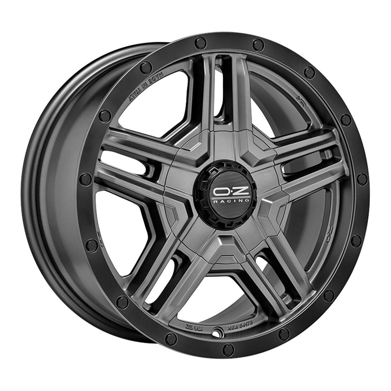 OZ RALLY ADVENTURE matt dark graphite black lip + rivets 8.0Jx17 5x160 ET45