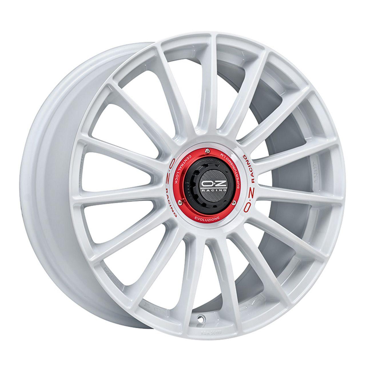 OZ SUPERTURISMO EVOLUZIONE WRC race white + red lettering 8.5Jx20 5x112 ET30