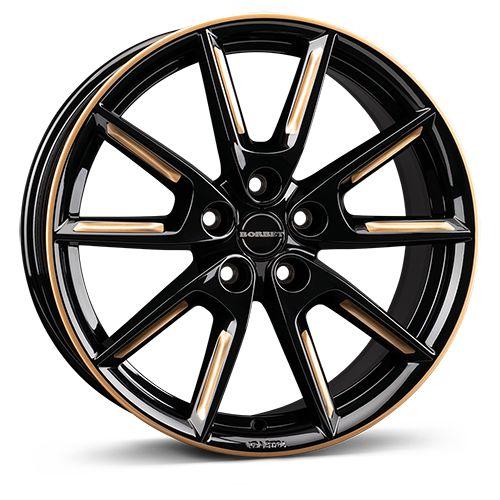BORBET DESIGN LX18 black glossy gold spoke rim 8.0Jx18 5x114.3 ET48