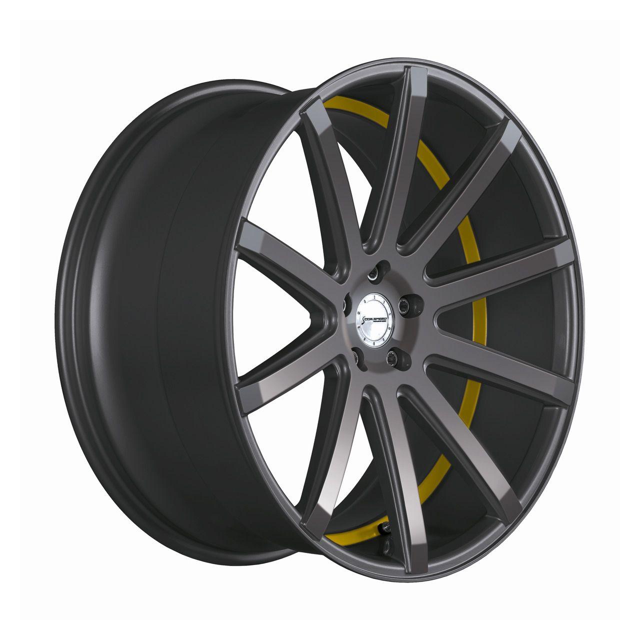 CORSPEED CORSPEED DEVILLE Gunmetal/ undercut Color Trim gelb 8.5Jx19 5x108 ET40