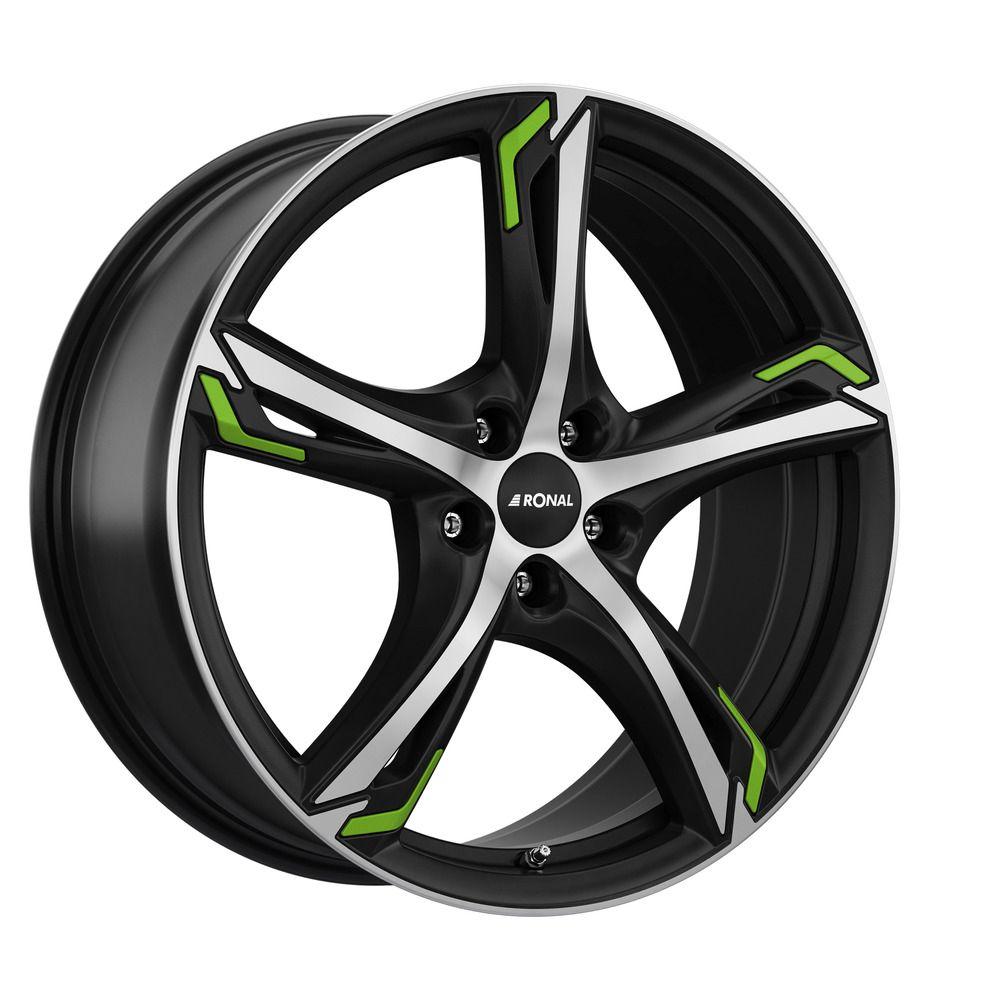 RONAL RONAL R62 GREEN jetblack-matt-frontkopiert 7.5Jx18 5x112 ET35