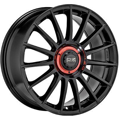 OZ SUPERTURISMO EVOLUZIONE gloss black + red lettering 8.5Jx19 5x114.3 ET38