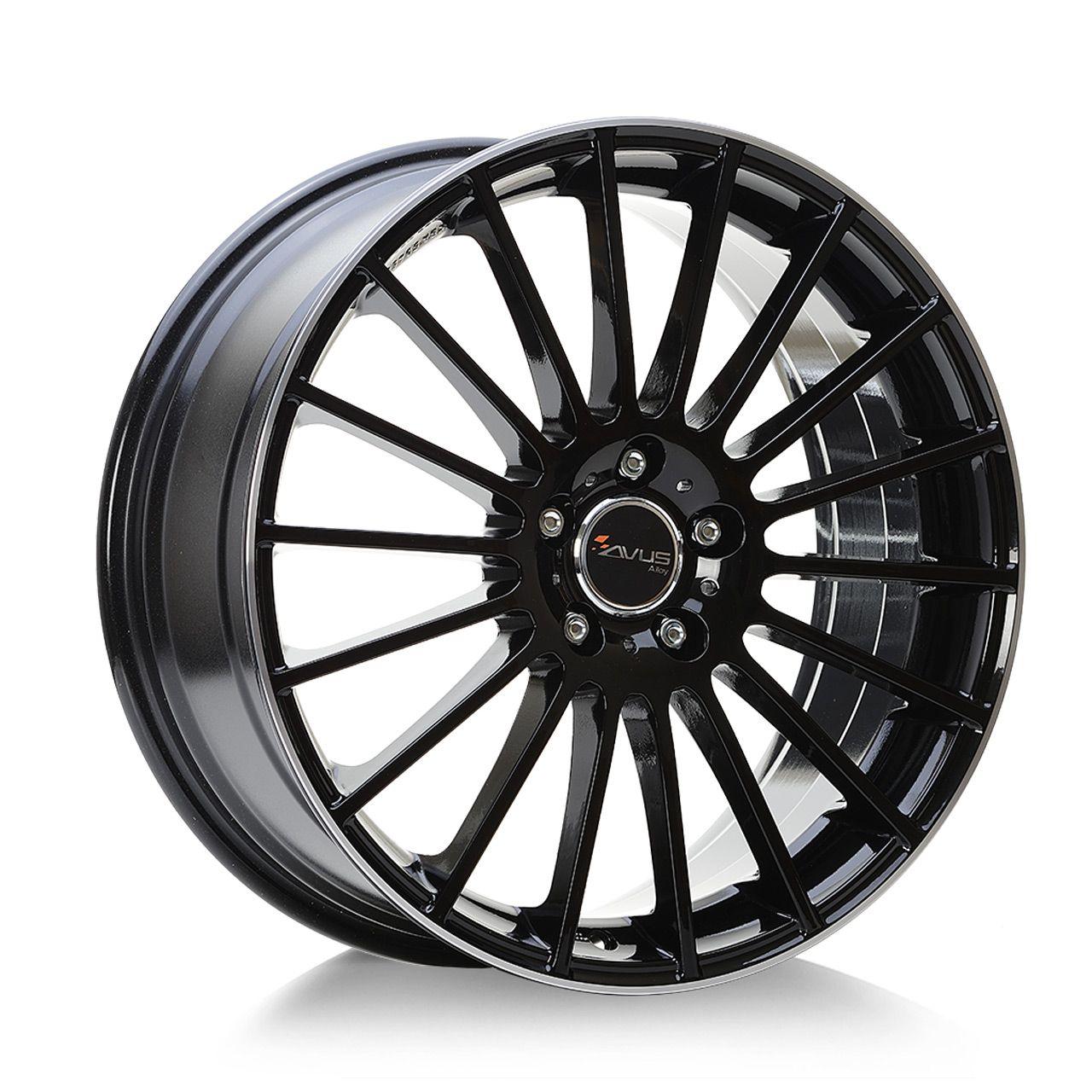 AVUS RACING AC-M03 black polished lip 7.5Jx17 5x108 ET45