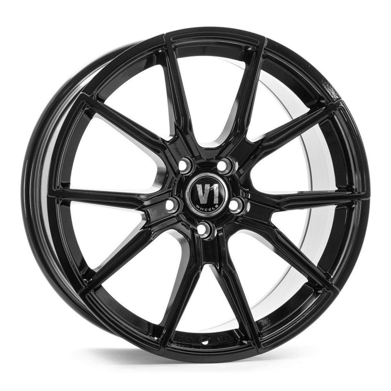 V1 WHEELS V1 WHEELS V1 schwarz glänzend lackiert 8.0Jx18 5x112 ET45