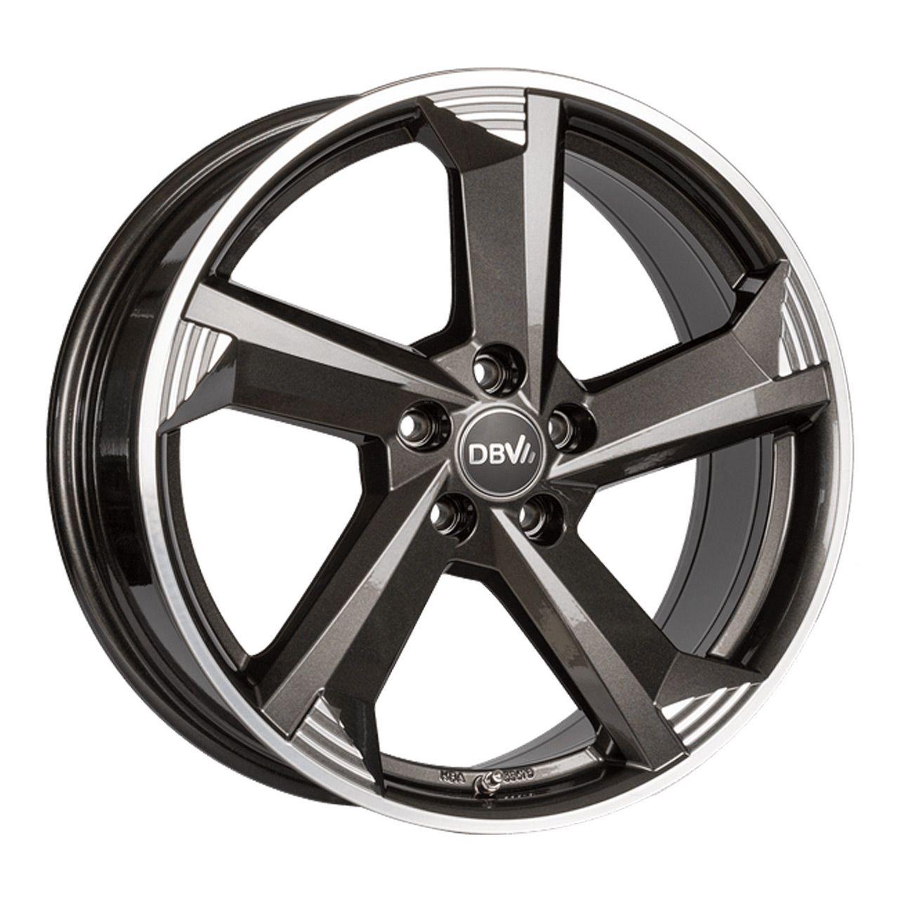 DBV TORINO III anthrazit glänzend front poliert 8.0Jx18 5x112 ET30
