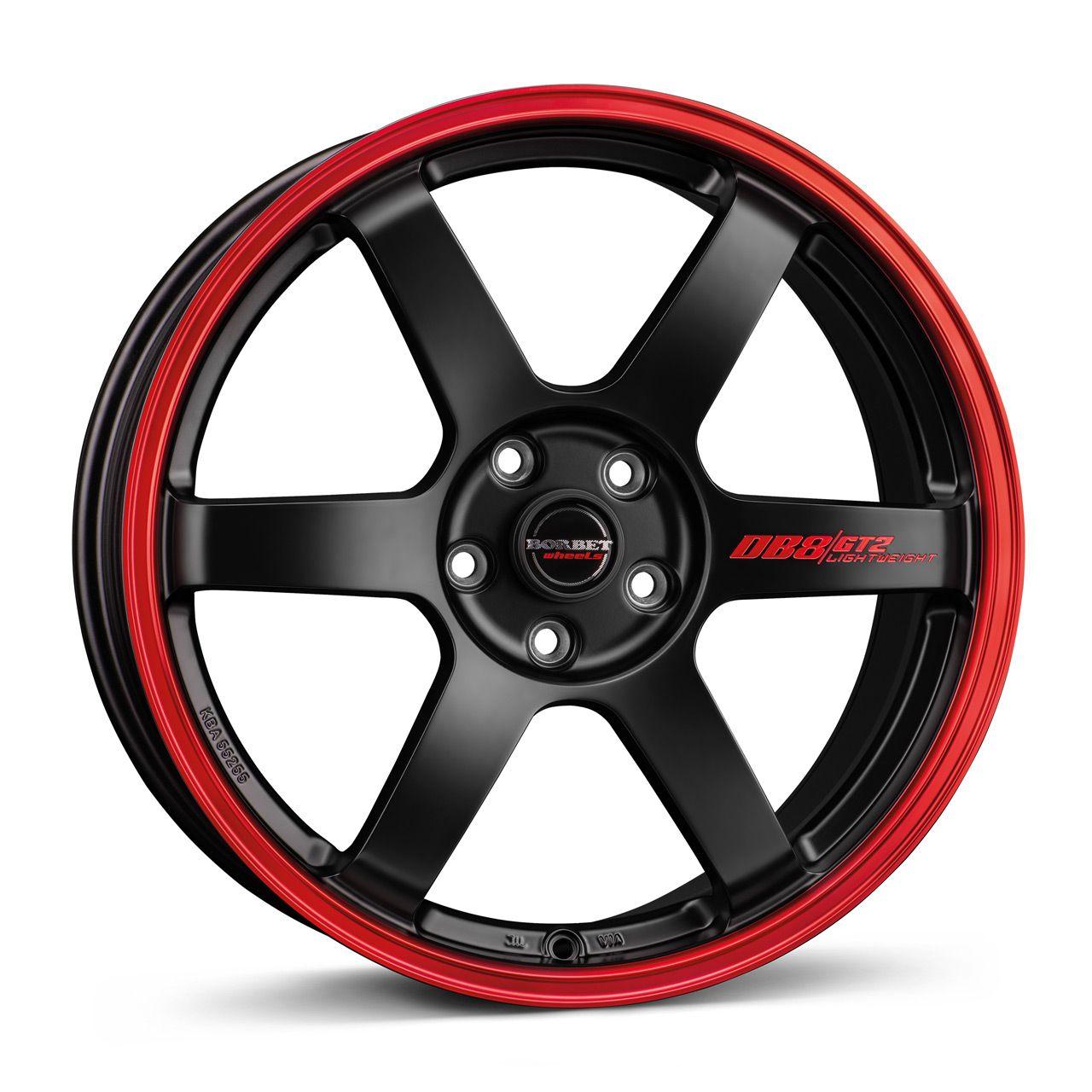 BORBET DESIGN DB8GT2 black matt rim red 8.5Jx19 5x114.3 ET40