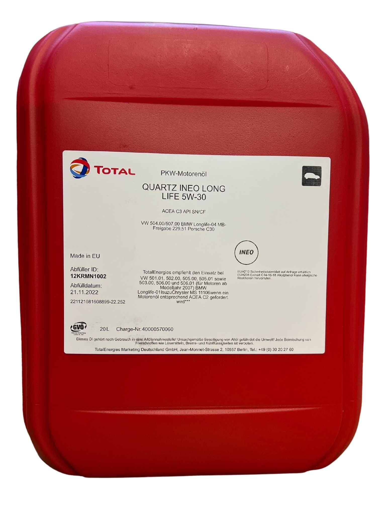 Total Quartz Ineo Longlife 5W-30 20 Liter - Image 9