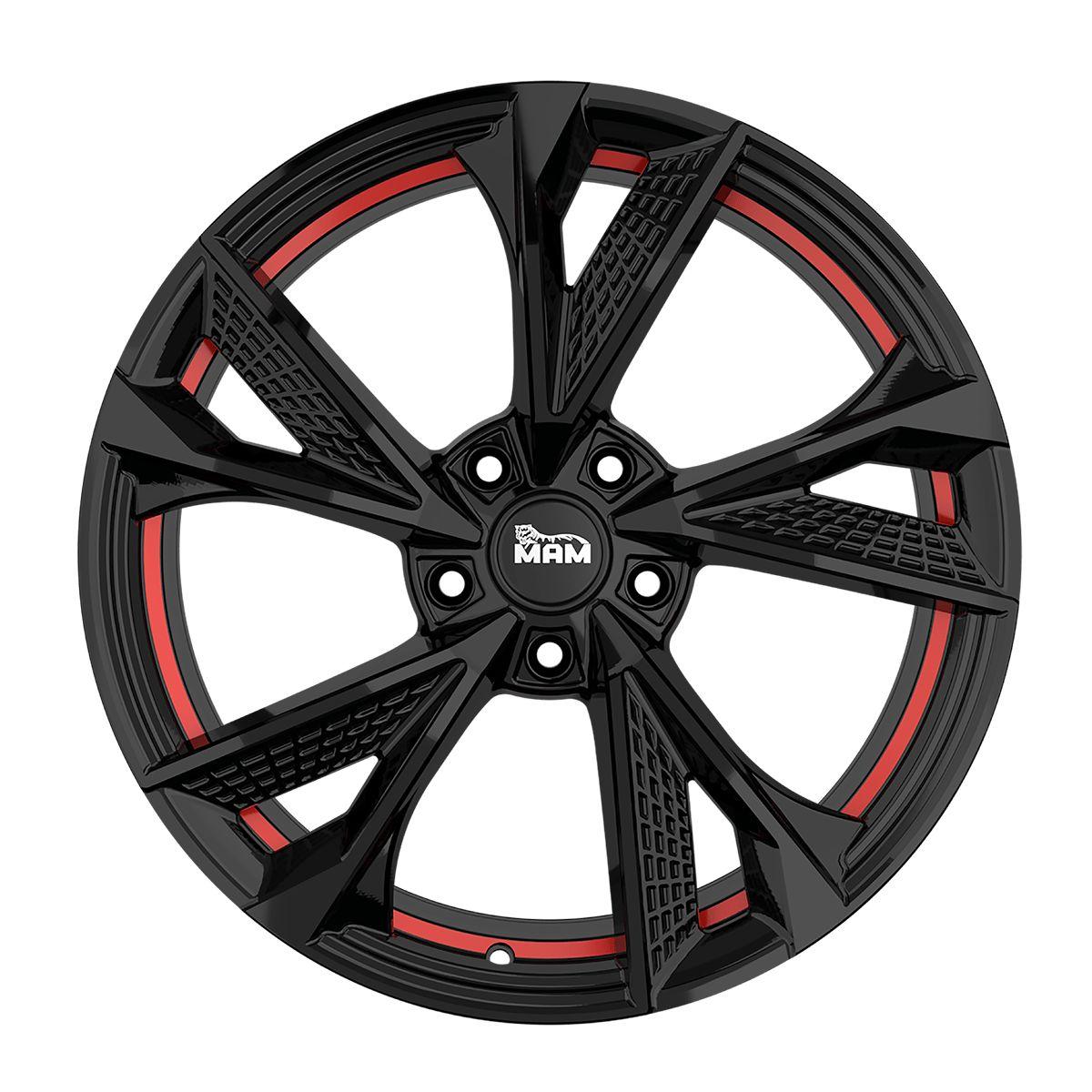 MAM WHEELS MAM RS6 black painted red inside 7.5Jx17 5x112 ET45