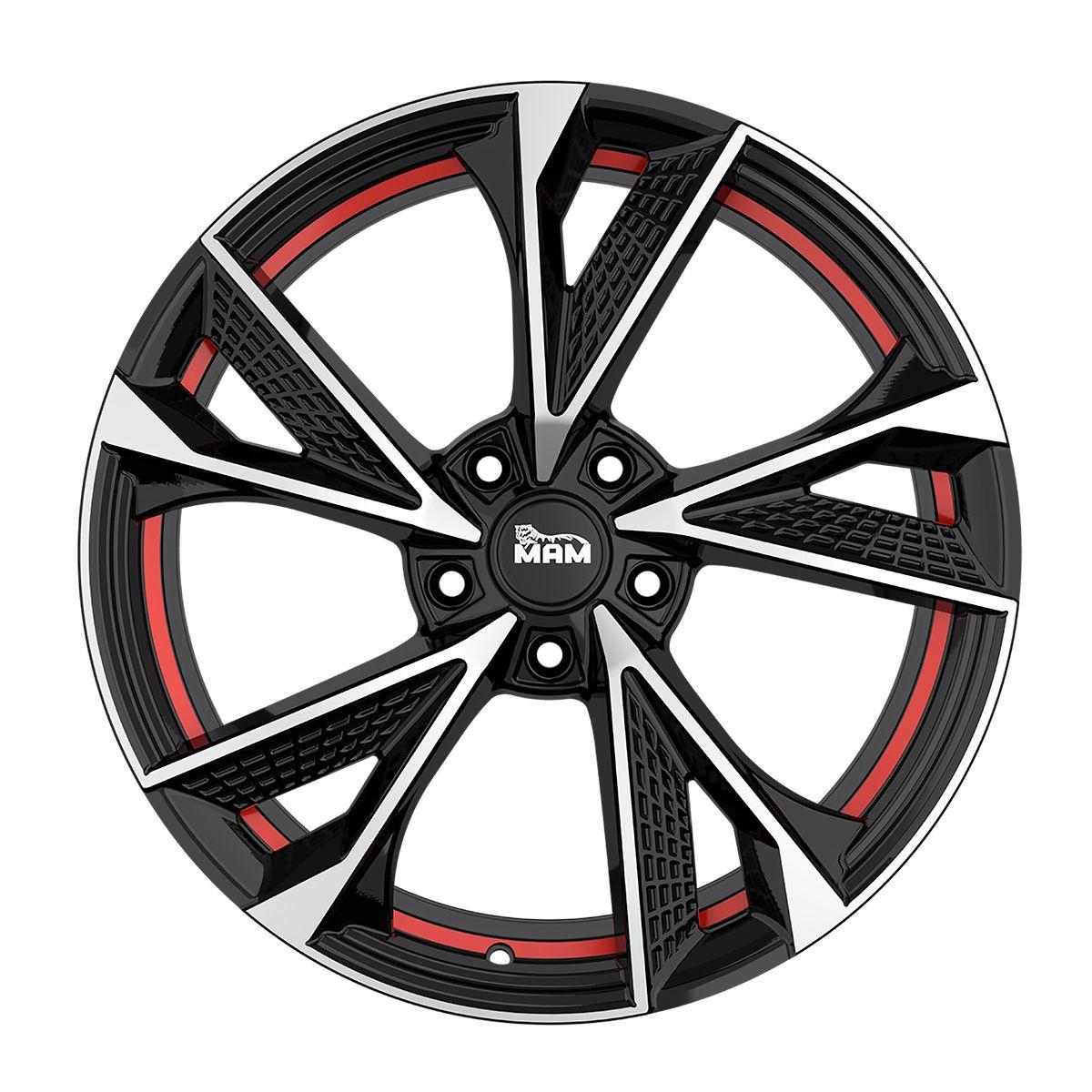 MAM WHEELS MAM RS6 black front polished red inside 7.0Jx16 5x120 ET35
