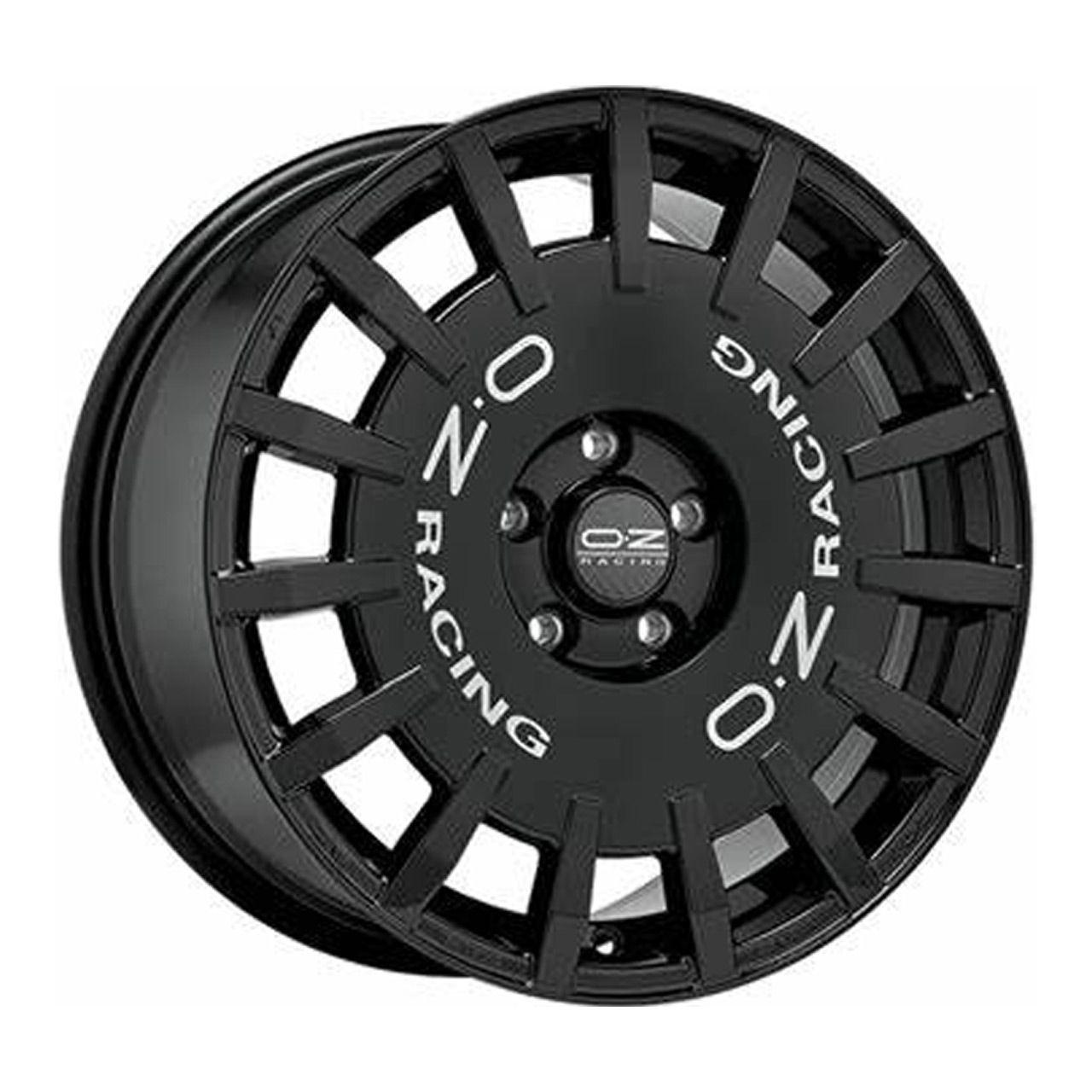 OZ RALLY RACING gloss black + silver lettering 8.0Jx18 5x114.3 ET45