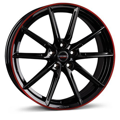 BORBET DESIGN LX black glossy rim red 8.0Jx18 5x112 ET44 - Image 4